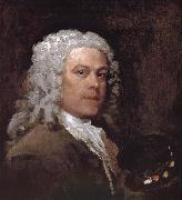 William Hogarth Palette holding the self portrait oil painting on canvas